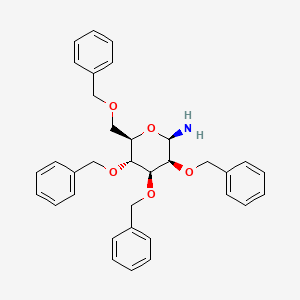 molecular formula C34H37NO5 B15511552 (2R,3S,4S,5R,6R)-3,4,5-tris(Benzyloxy)-6-((benzyloxy)methyl)tetrahydro-2H-pyran-2-amine 