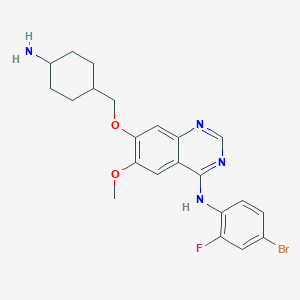 molecular formula C22H24BrFN4O2 B15511555 7-((4-aminocyclohexyl)methoxy)-N-(4-bromo-2-fluorophenyl)-6-methoxyquinazolin-4-amine 