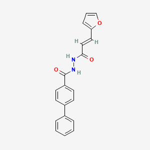 molecular formula C20H16N2O3 B15511626 N'-[(2E)-3-(furan-2-yl)prop-2-enoyl]biphenyl-4-carbohydrazide 