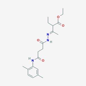 molecular formula C20H29N3O4 B15511628 ethyl (3E)-3-(2-{4-[(2,5-dimethylphenyl)amino]-4-oxobutanoyl}hydrazinylidene)-2-ethylbutanoate 