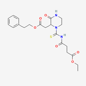 molecular formula C21H27N3O6S B15511645 Ethyl 4-oxo-4-[({3-oxo-2-[2-oxo-2-(2-phenylethoxy)ethyl]piperazin-1-yl}carbonothioyl)amino]butanoate 