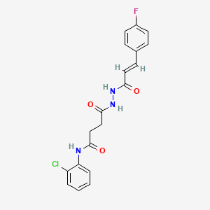 molecular formula C19H17ClFN3O3 B15511880 N-(2-chlorophenyl)-4-{2-[(2E)-3-(4-fluorophenyl)prop-2-enoyl]hydrazinyl}-4-oxobutanamide 