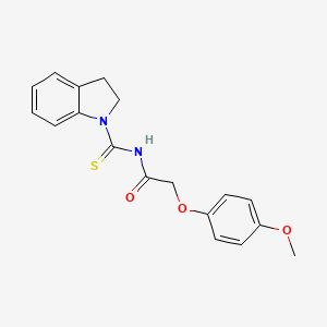 molecular formula C18H18N2O3S B15511911 N-(2,3-dihydro-1H-indol-1-ylcarbonothioyl)-2-(4-methoxyphenoxy)acetamide 