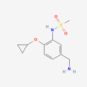 molecular formula C11H16N2O3S B15511914 N-(5-(Aminomethyl)-2-cyclopropoxyphenyl)methanesulfonamide 