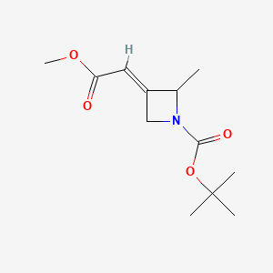 molecular formula C12H19NO4 B15512030 Tert-butyl 3-(2-methoxy-2-oxo-ethylidene)-2-methyl-azetidine-1-carboxylate 