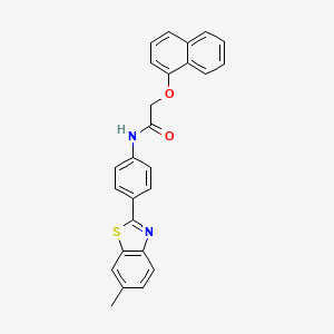 molecular formula C26H20N2O2S B15512081 N-[4-(6-methyl-1,3-benzothiazol-2-yl)phenyl]-2-(naphthalen-1-yloxy)acetamide 