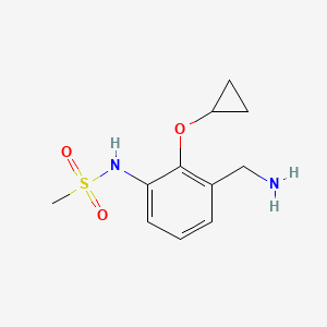 molecular formula C11H16N2O3S B15512107 N-(3-(Aminomethyl)-2-cyclopropoxyphenyl)methanesulfonamide 