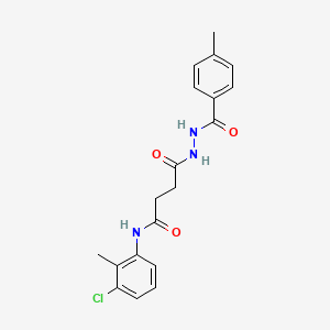 molecular formula C19H20ClN3O3 B15512194 N-(3-chloro-2-methylphenyl)-4-{2-[(4-methylphenyl)carbonyl]hydrazinyl}-4-oxobutanamide 