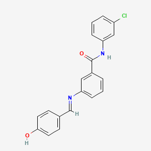 molecular formula C20H15ClN2O2 B15512243 N-(3-chlorophenyl)-3-{[(E)-(4-hydroxyphenyl)methylidene]amino}benzamide 