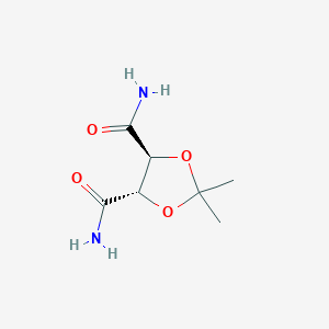 molecular formula C7H12N2O4 B15512298 (4S,5S)-2,2-dimethyl-1,3-dioxolane-4,5-dicarboxamide 