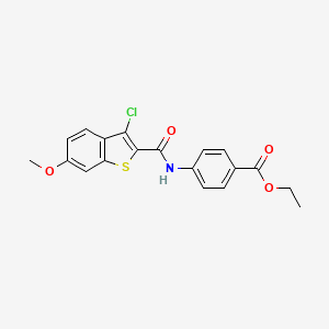 molecular formula C19H16ClNO4S B15512369 Ethyl 4-{[(3-chloro-6-methoxy-1-benzothiophen-2-yl)carbonyl]amino}benzoate 