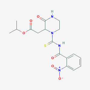 molecular formula C17H20N4O6S B15512550 Propan-2-yl (1-{[(2-nitrophenyl)carbonyl]carbamothioyl}-3-oxopiperazin-2-yl)acetate 