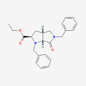 molecular formula C23H26N2O3 B15512599 ethyl (2R,3aR,6aR)-1,5-dibenzyl-6-oxo-3,3a,4,6a-tetrahydro-2H-pyrrolo[2,3-c]pyrrole-2-carboxylate 