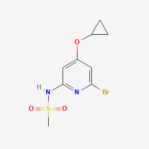 molecular formula C9H11BrN2O3S B15512633 N-(6-Bromo-4-cyclopropoxypyridin-2-YL)methanesulfonamide 