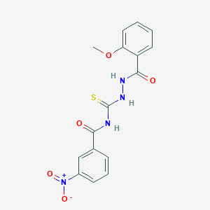 molecular formula C16H14N4O5S B15512728 N-({2-[(2-methoxyphenyl)carbonyl]hydrazinyl}carbonothioyl)-3-nitrobenzamide 
