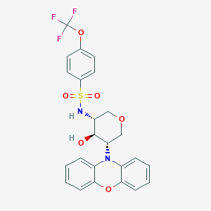 molecular formula C24H21F3N2O6S B15512827 N-((3R,4R,5S)-4-Hydroxy-5-(10H-phenoxazin-10-yl)tetrahydro-2H-pyran-3-yl)-4-(trifluoromethoxy)benzenesulfonamide 