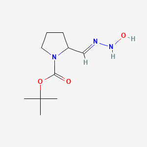 molecular formula C10H19N3O3 B15513118 1-Pyrrolidinecarboxylic acid, 2-[(hydroxyamino)iminomethyl]-, 1,1-dimethylethyl ester 