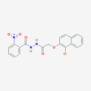 molecular formula C19H14BrN3O5 B15513679 N'-{[(1-bromonaphthalen-2-yl)oxy]acetyl}-2-nitrobenzohydrazide 