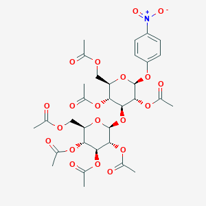[(2R,3R,4S,5R,6S)-3,4,5-Triacetyloxy-6-[(2R,3R,4S,5R,6S)-3,5-diacetyloxy-2-(acetyloxymethyl)-6-(4-nitrophenoxy)oxan-4-yl]oxyoxan-2-yl]methyl acetate