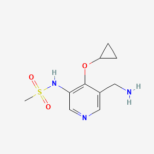 molecular formula C10H15N3O3S B15514282 N-(5-(Aminomethyl)-4-cyclopropoxypyridin-3-YL)methanesulfonamide 