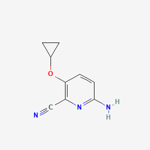molecular formula C9H9N3O B15514314 6-Amino-3-cyclopropoxypicolinonitrile 