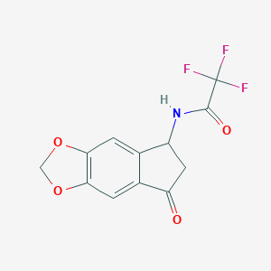 molecular formula C12H8F3NO4 B155151 2,2,2-trifluoro-N-(7-oxo-6,7-dihydro-5H-indeno[5,6-d][1,3]dioxol-5-yl)acetamide CAS No. 138621-69-9
