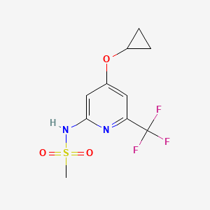 molecular formula C10H11F3N2O3S B15515115 N-(4-Cyclopropoxy-6-(trifluoromethyl)pyridin-2-YL)methanesulfonamide 