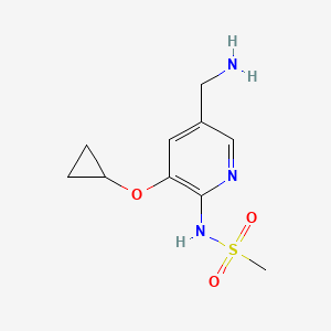 molecular formula C10H15N3O3S B15515267 N-(5-(Aminomethyl)-3-cyclopropoxypyridin-2-YL)methanesulfonamide 