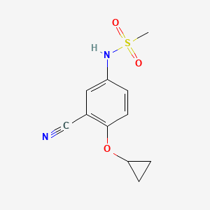 molecular formula C11H12N2O3S B15515678 N-(3-Cyano-4-cyclopropoxyphenyl)methanesulfonamide 