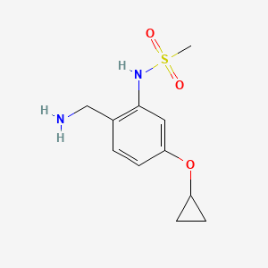 molecular formula C11H16N2O3S B15515764 N-(2-(Aminomethyl)-5-cyclopropoxyphenyl)methanesulfonamide 
