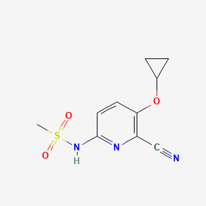 molecular formula C10H11N3O3S B15516767 N-(6-Cyano-5-cyclopropoxypyridin-2-YL)methanesulfonamide 
