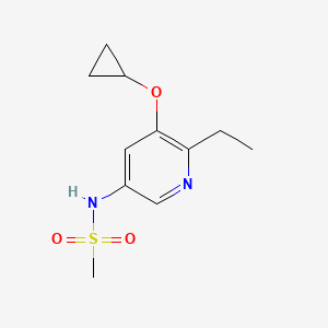 molecular formula C11H16N2O3S B15516819 N-(5-Cyclopropoxy-6-ethylpyridin-3-YL)methanesulfonamide 