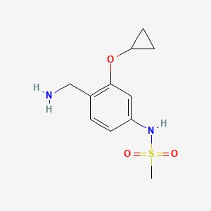 molecular formula C11H16N2O3S B15517000 N-(4-(Aminomethyl)-3-cyclopropoxyphenyl)methanesulfonamide 