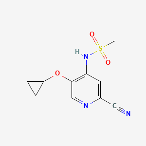 molecular formula C10H11N3O3S B15517254 N-(2-Cyano-5-cyclopropoxypyridin-4-YL)methanesulfonamide 
