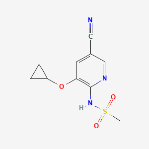 molecular formula C10H11N3O3S B15517366 N-(5-Cyano-3-cyclopropoxypyridin-2-YL)methanesulfonamide 