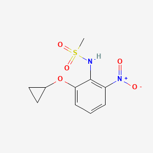 molecular formula C10H12N2O5S B15517588 N-(2-Cyclopropoxy-6-nitrophenyl)methanesulfonamide 