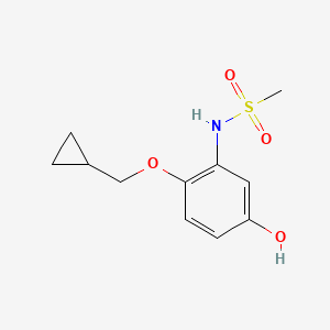 molecular formula C11H15NO4S B15517698 N-(2-(Cyclopropylmethoxy)-5-hydroxyphenyl)methanesulfonamide 