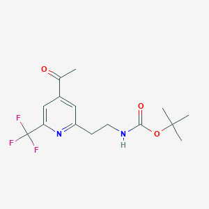 molecular formula C15H19F3N2O3 B15518154 Tert-butyl 2-[4-acetyl-6-(trifluoromethyl)pyridin-2-YL]ethylcarbamate 