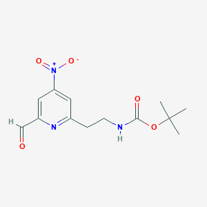 molecular formula C13H17N3O5 B15518342 Tert-butyl 2-(6-formyl-4-nitropyridin-2-YL)ethylcarbamate 