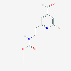 molecular formula C13H17BrN2O3 B15518611 Tert-butyl 2-(6-bromo-4-formylpyridin-2-YL)ethylcarbamate 