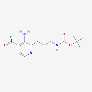 molecular formula C14H21N3O3 B15518837 Tert-butyl 3-(3-amino-4-formylpyridin-2-YL)propylcarbamate 