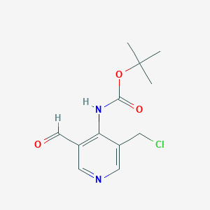 molecular formula C12H15ClN2O3 B15518979 Tert-butyl 3-(chloromethyl)-5-formylpyridin-4-ylcarbamate 