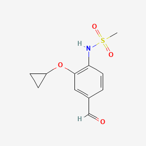 molecular formula C11H13NO4S B15518989 N-(2-Cyclopropoxy-4-formylphenyl)methanesulfonamide 