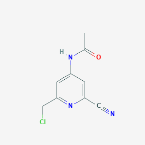 molecular formula C9H8ClN3O B15519064 N-(2-(Chloromethyl)-6-cyanopyridin-4-yl)acetamide 