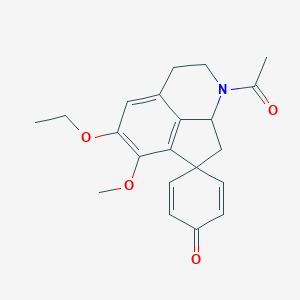 molecular formula C21H23NO4 B155197 5-Acetyl-10-ethoxy-11-methoxyspiro[5-azatricyclo[6.3.1.04,12]dodeca-1(12),8,10-triene-2,4'-cyclohexa-2,5-diene]-1'-one CAS No. 10214-74-1