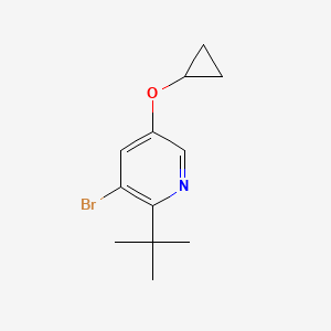 molecular formula C12H16BrNO B15520147 3-Bromo-2-tert-butyl-5-cyclopropoxypyridine CAS No. 1243283-72-8