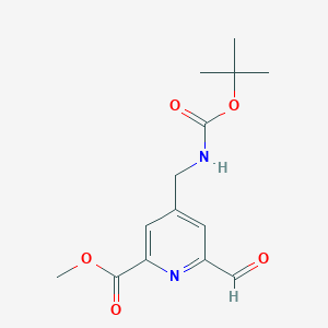 molecular formula C14H18N2O5 B15520313 Methyl 4-[[(tert-butoxycarbonyl)amino]methyl]-6-formylpyridine-2-carboxylate 