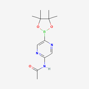 molecular formula C12H18BN3O3 B15520315 5-Acetamidopyrazin-2-ylboronic acid pinacol ester 