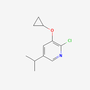 molecular formula C11H14ClNO B15520456 2-Chloro-3-cyclopropoxy-5-isopropylpyridine 