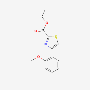 molecular formula C14H15NO3S B15520561 Ethyl 4-(2-methoxy-4-methylphenyl)thiazole-2-carboxylate 